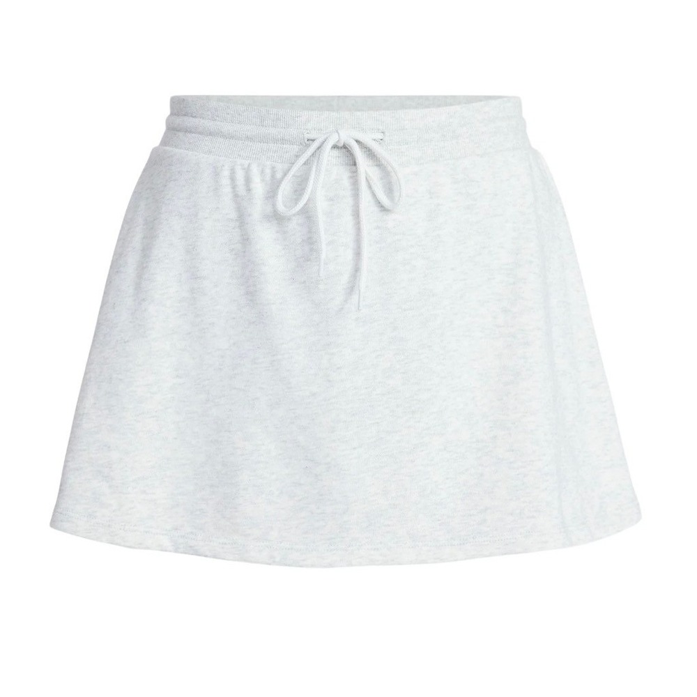 No Boundaries Fleece Drawstring Skort Silver Heather XL 16-18 Mini Skirt